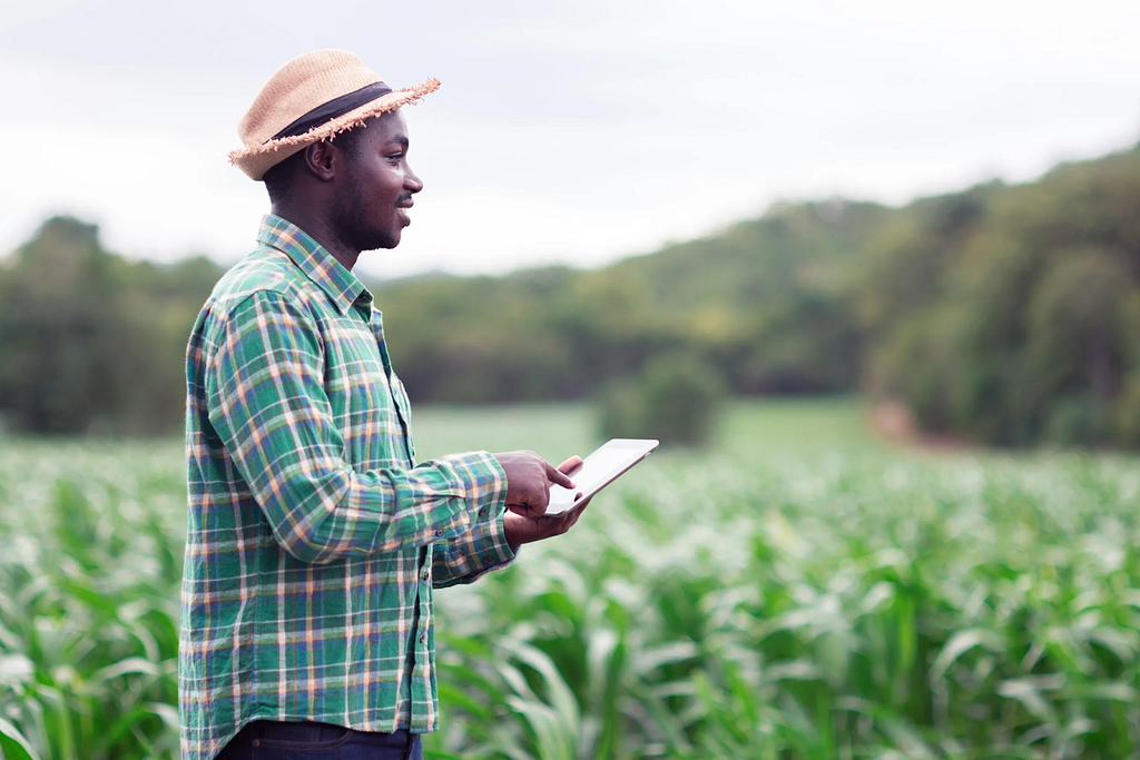 Farmer using Smart farming